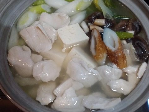 シャンタンで☆鶏肉の水炊き